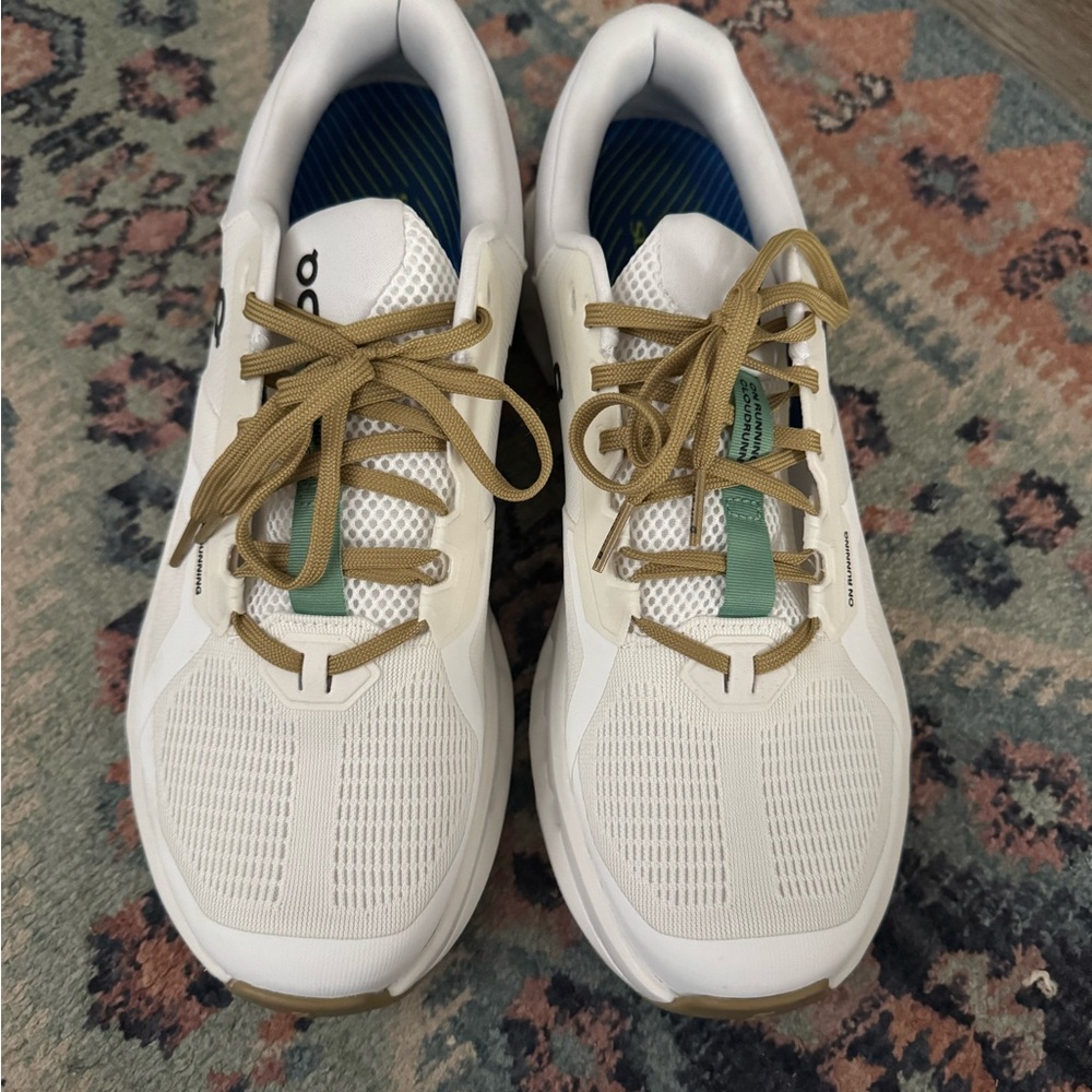 On Cloud White/Green/Gold Viral Sneakers